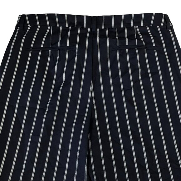 Old Navy HARPER Ladies 14R Pants Mid Rise Cropped Pants Pinstriped Blue White - Picture 7 of 10